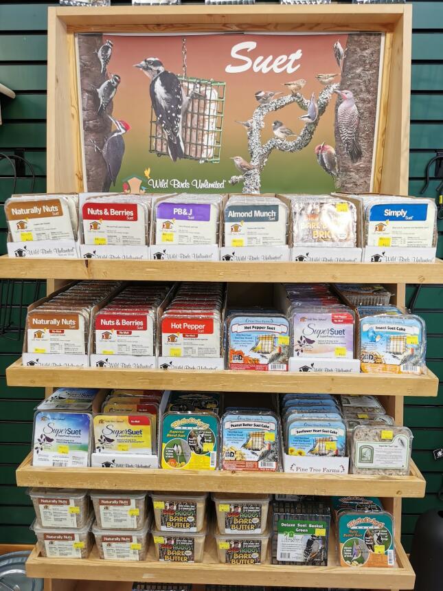 Wall of suet cakes